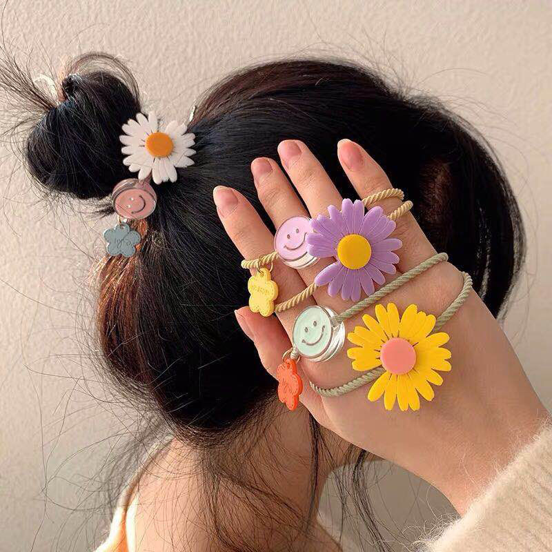 Hair Bands Rubber Bands Smiling Face Daisy