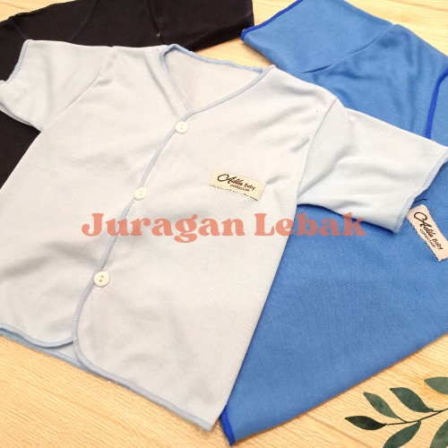 Paket Hemat 18Pcs, Setelan Baju bayi baru lahir seri biru, dongker dan biru muda -Juragan Lebak