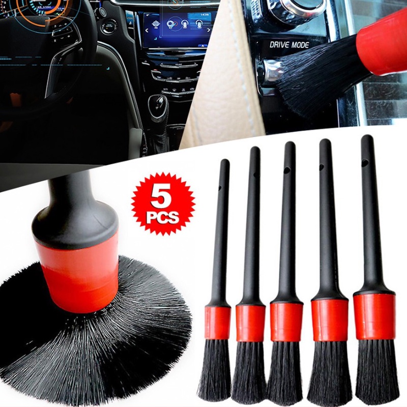 5pcs / set Sikat Pembersih interior Mobil Bahan Lembut