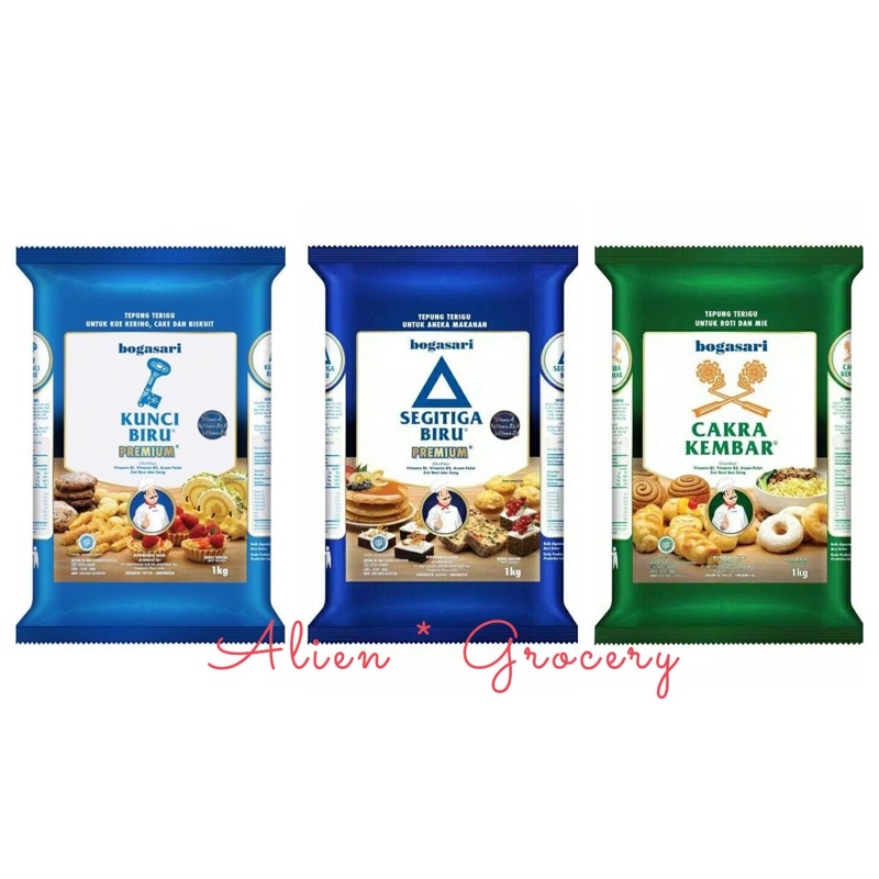 Tepung Terigu Bogasari Segitiga Kunci Biru Cakra 1000gr 1 kg