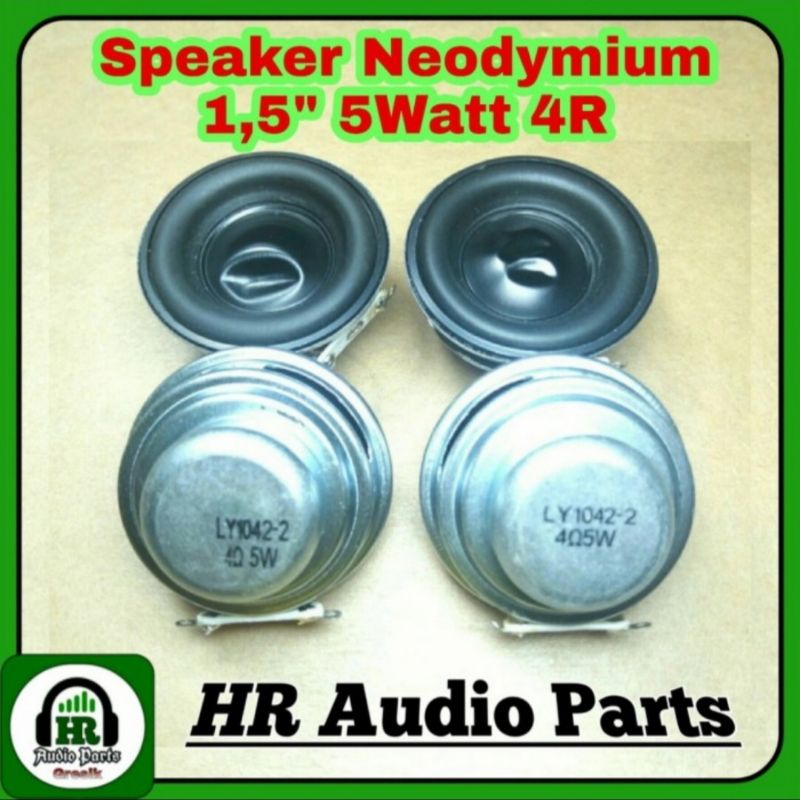 Speaker Mini 1,5 &quot; Inch 5W 4R Magnet Neodymium 40mm Tutup Cup Penyok Normal For Mp3 Amplifier