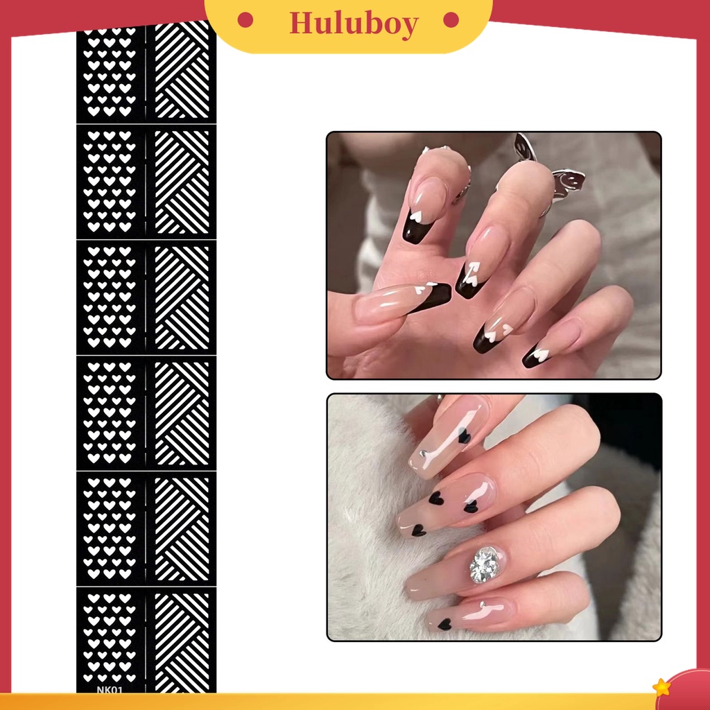 Huluboy Huluboy♡ Stiker Kuku Motif Hati / Bintang Untuk Nail Art