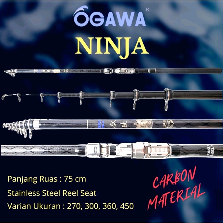 Joran Tegek Kolong Ogawa Ninja  270 300 360 450 Material Carbon