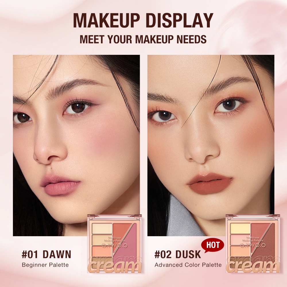 O.TWO.O 6 Shades Face Pallete Shadow + Concealer + Blush Palette Multi-use Makeup Cream For Face Eye Lips Cosmetics
