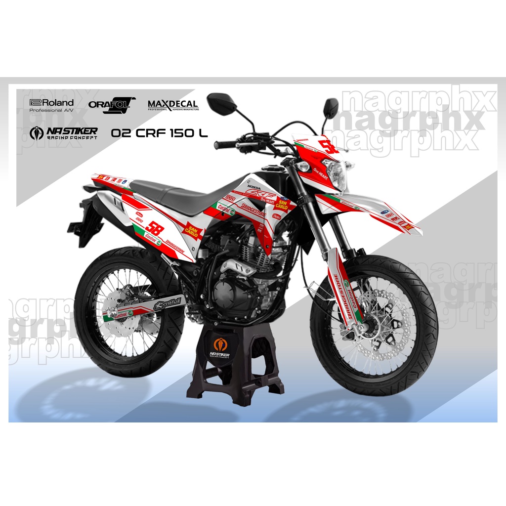 DECAL CRF 150 L FULLBODY MERAH / DECAL CRF PUTIH MERAH
