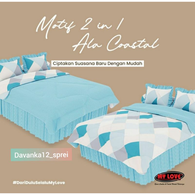 Set Bedcover All New My Love Rumbai UK 180x200 Tinggi 30 / Satu set Bed cover Renda