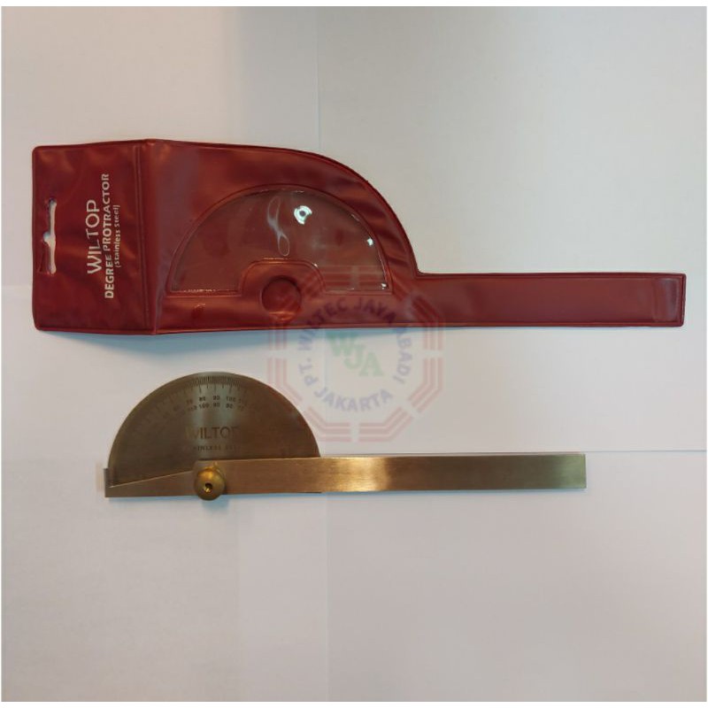 

Penggaris busur stainless 15cm / Degree protactor 150mm merk Wiltop
