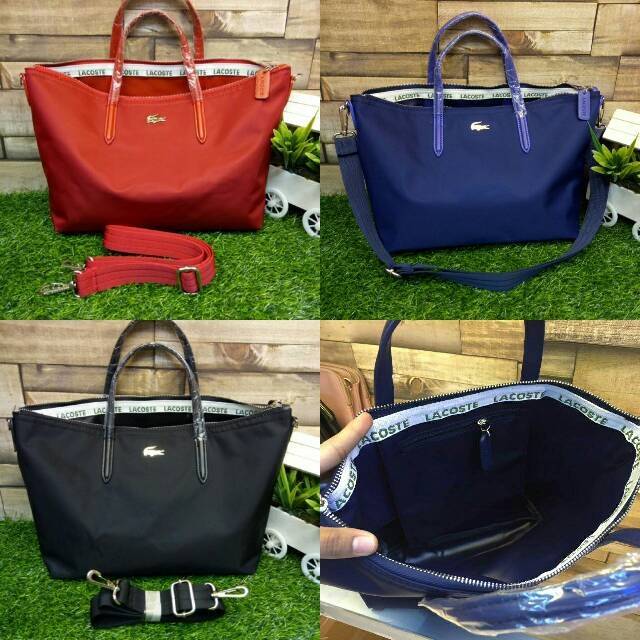 Tas slempang wanita import Lacoste nylon size M