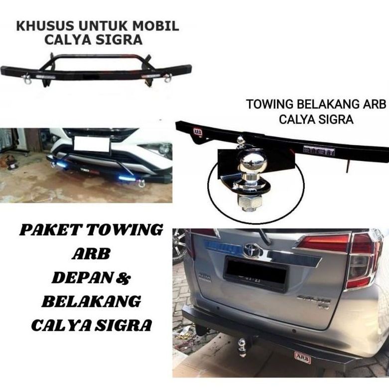 PAKET TANDUK TOWING BESI PELINDUNG BUMPER BEMPER DEPAN BELAKANG MOBIL CALYA SIGRA