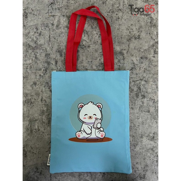 365 Tas Selempang Kuliah Sekolah / Totebag / Tote Bag Canvas 3930