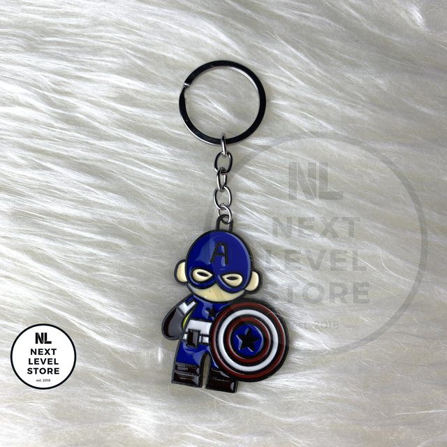 Gantungan Kunci Keychain Captain America Anti Karat (Laminated)