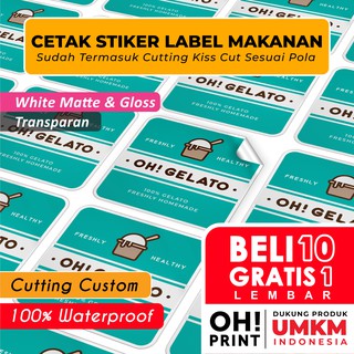 Cetak Stiker Label Makanan / Label Kemasan + Cutting / Cetak Stiker Label Online Shop