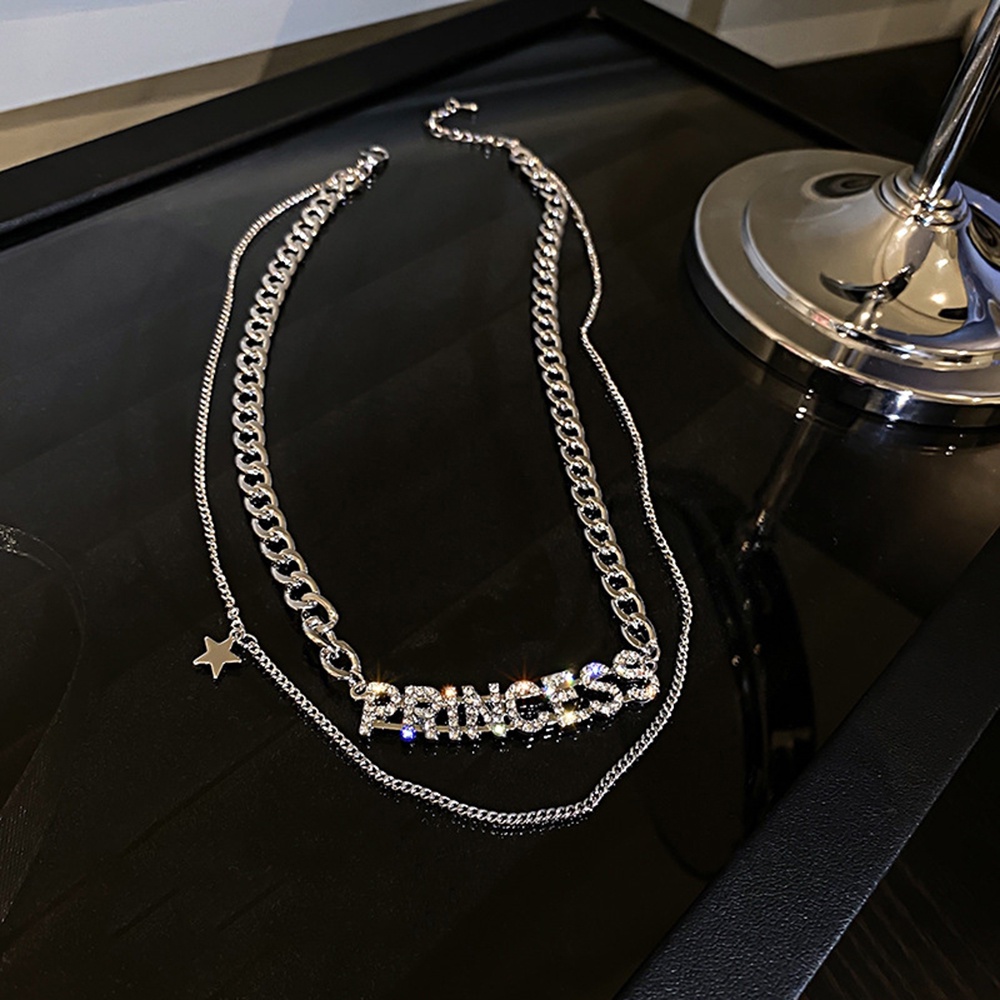 Kalung Rantai choker Liontin Hati Lumba-Lumba Model Lapis Ganda Gaya punk Untuk unisex