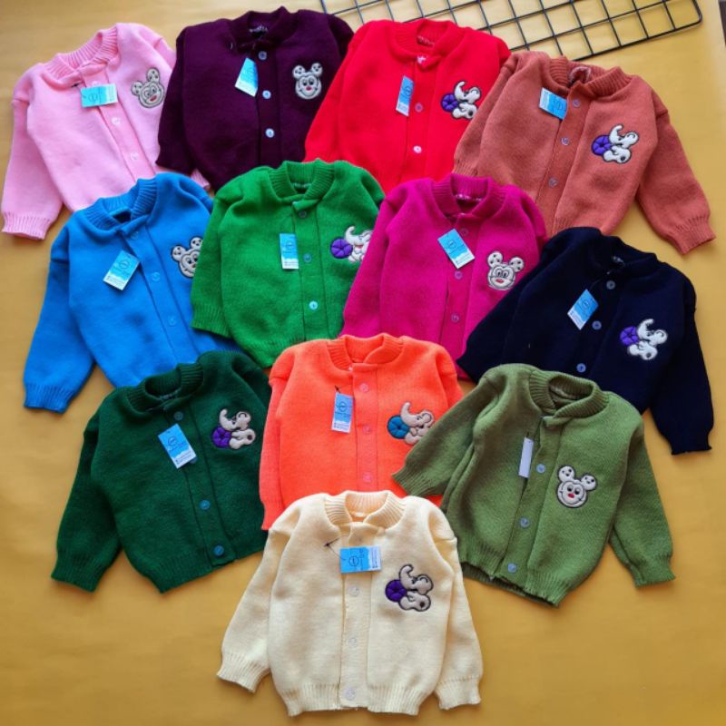 sweater jaket rajut bayi 0-6 bulan