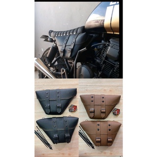 Tas motor side bag cover aki japstyle custom kulit