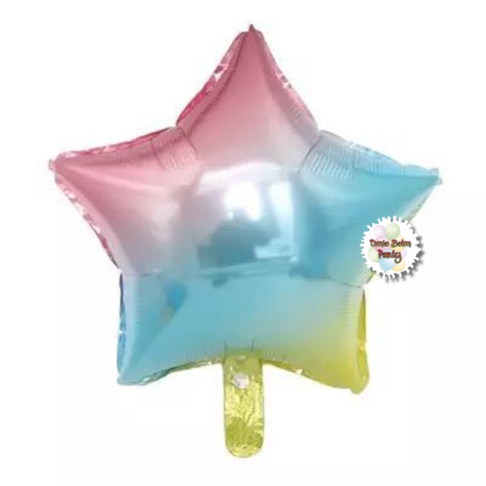 Balon Foil Bintang / Balon Foil Star Warna Rainbow 40cm