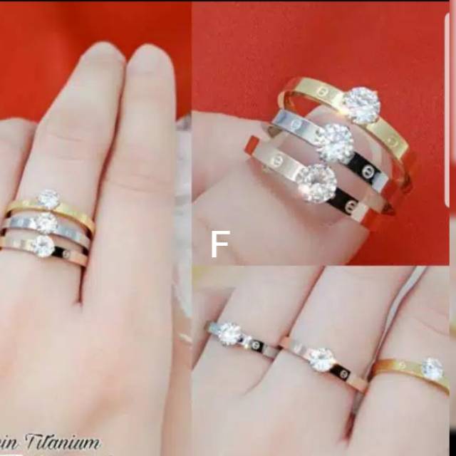 100% cincin titanium asli anti karat dpt 2pcs(sepasang)