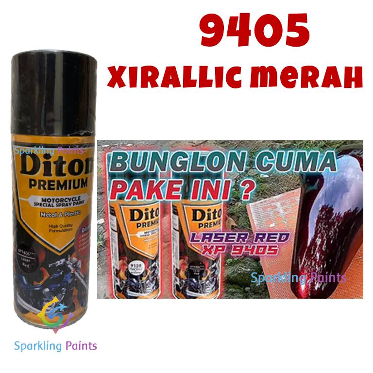 Pilox Diton Premium Xirallic Laser Red XP9405  XP9405  400ml Warna Merah Siralik Siralic Sepeda Motor Mobil Velg Mesin Bodi