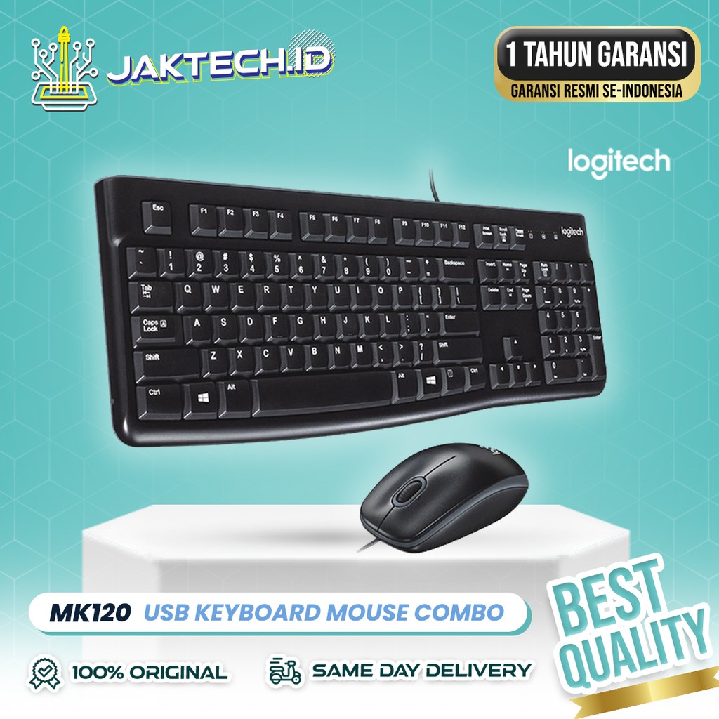 Logitech MK120 USB Keyboard Mouse Bundle / GARANSI RESMI