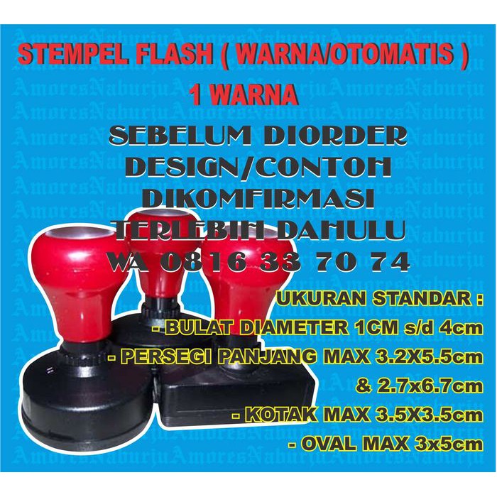 

Murah STEMPEL FLASH ( WARNA/OTOMATIS ) 1 WARNA Keren