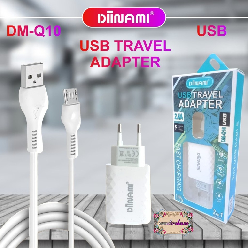 BM058 Diinami Q10 Cashan charger original 2.4Amper Samsung oppo xiaomi realme Vivo Free kabel Micro SB1444