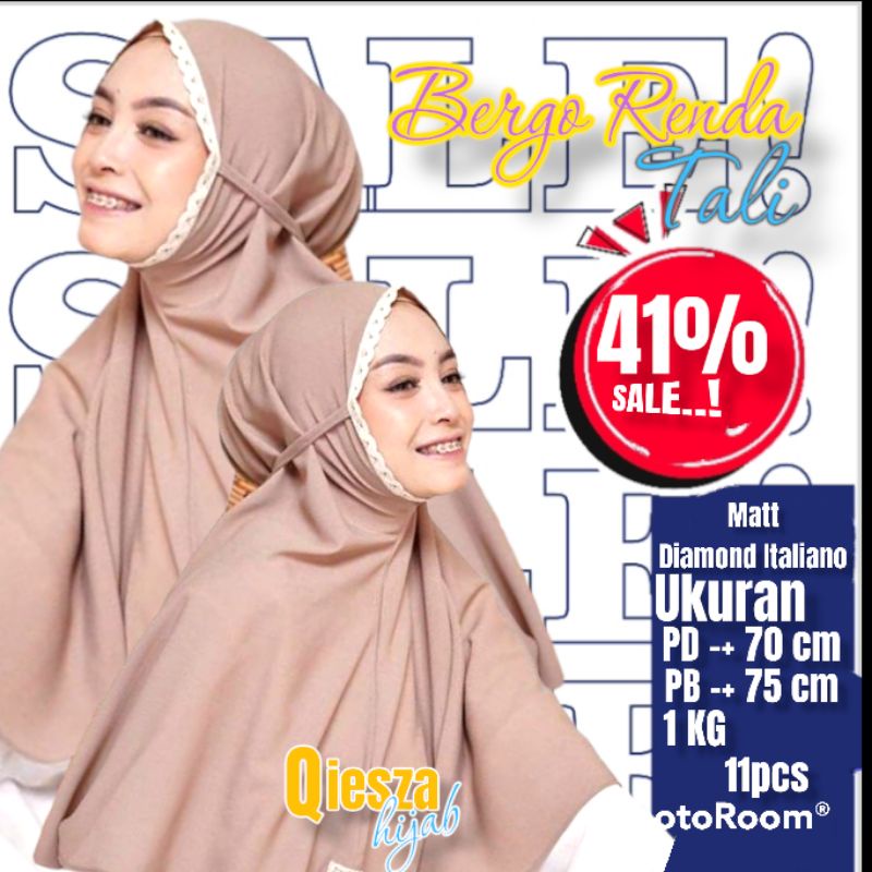 Jilbab Bergo Mini Laser cutting  Bahan jersey premium