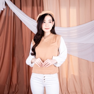 SF - Syifa Vest Basic / Vest Rompi Outer Wanita-CREAM
