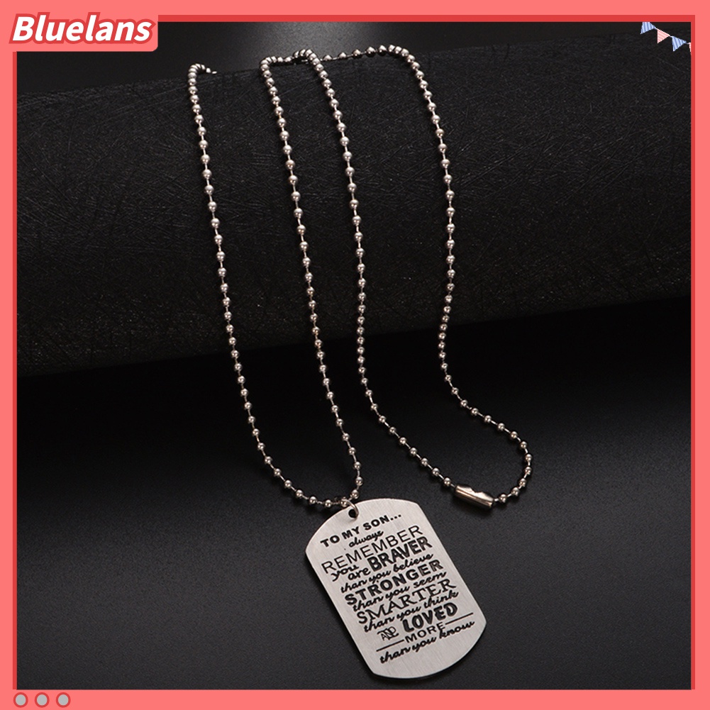 Kalung Liontin Dog Tag Bahan Stainless Steel Gaya Army Militer Untuk Pria