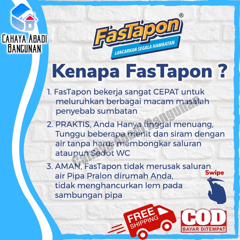 FasTapon Anti Sumbat Wc Saluran Air Wastafel Mampet Yang Bekerja Dengan Cepat dan Praktis