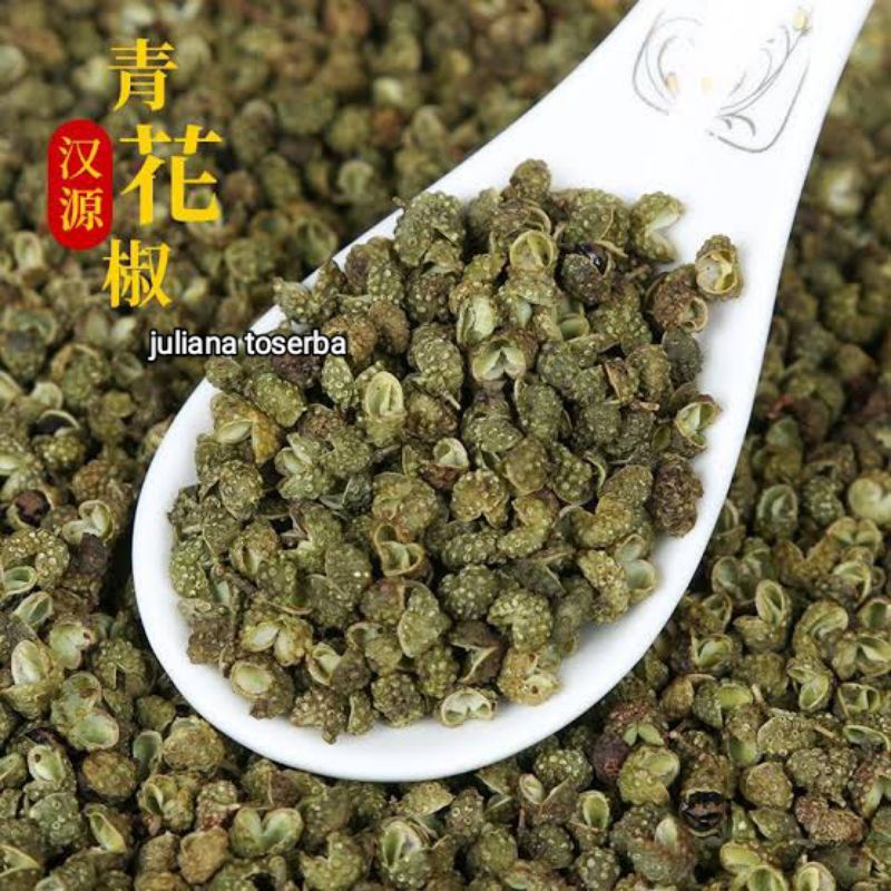 

100 Gram Andaliman Bunga Lada Mala Hijau Cing Hua Ciau 青花椒 Green Pepper Sichuan Szechuan