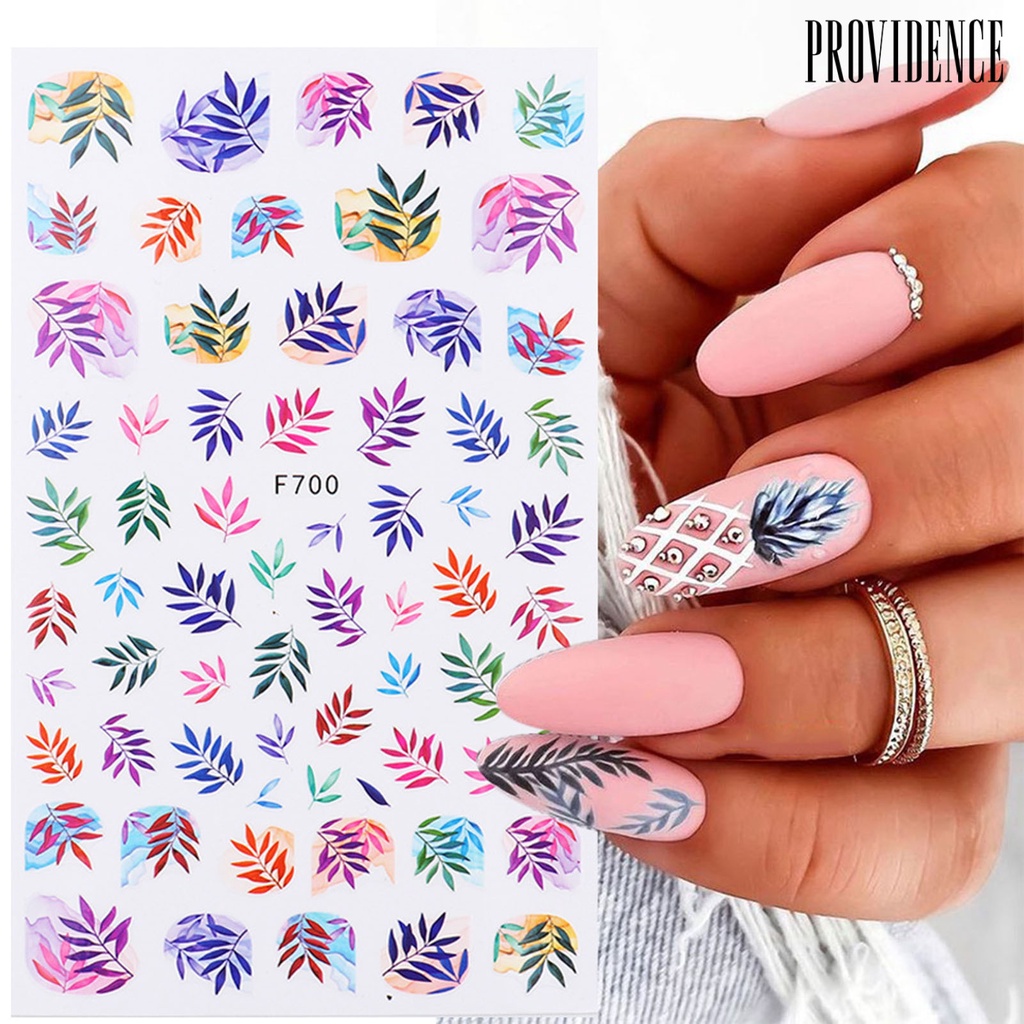 Providence Women Long Lasting Nail Art Decoration 3D Adhesive Willow Leaf Bee Floral Nail Sticker for Party