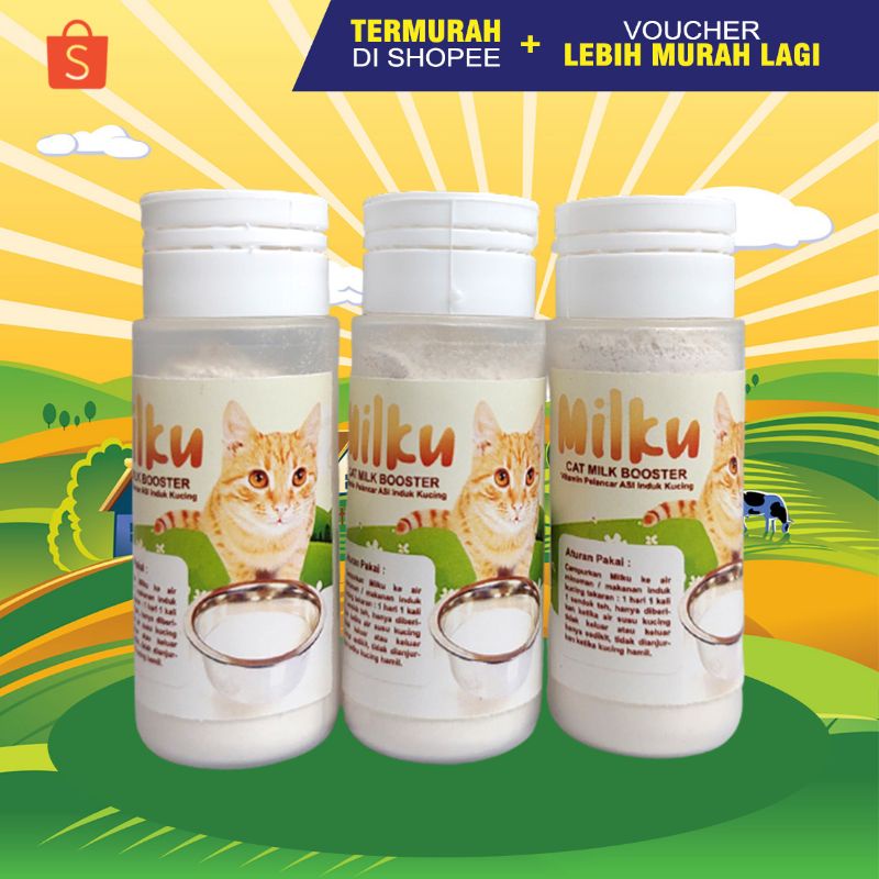 MILKU - Vitamin Penambah ASI Kucing Obat Memperlancar ASI Kucing Memperbanyak ASI Kucing Membantu Kucing Menyusui