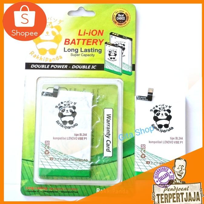 baterai lenovo vibe p1 original rakkipanda bl244 double power 10000mah