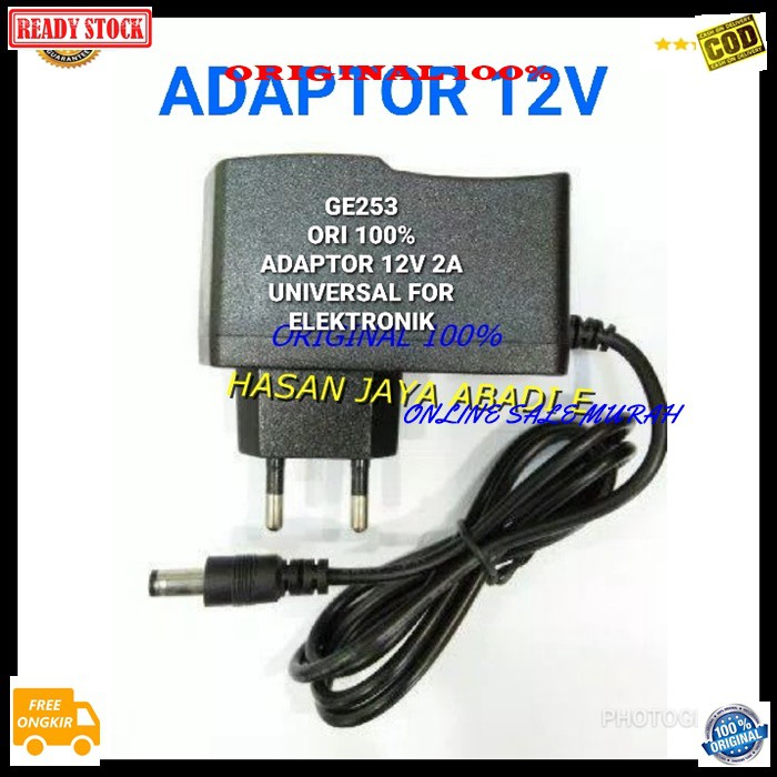 G253 Adaptor 12volt 12v volt 2A ampere charger Ac dc Universal multi power supply charge elektronik multifungsi cas casan gadget cctv tv adaptive adapter gadget Charger original dekstop travel baterry adaptive quick G253   12V 2A  BISA SEGALA MAC