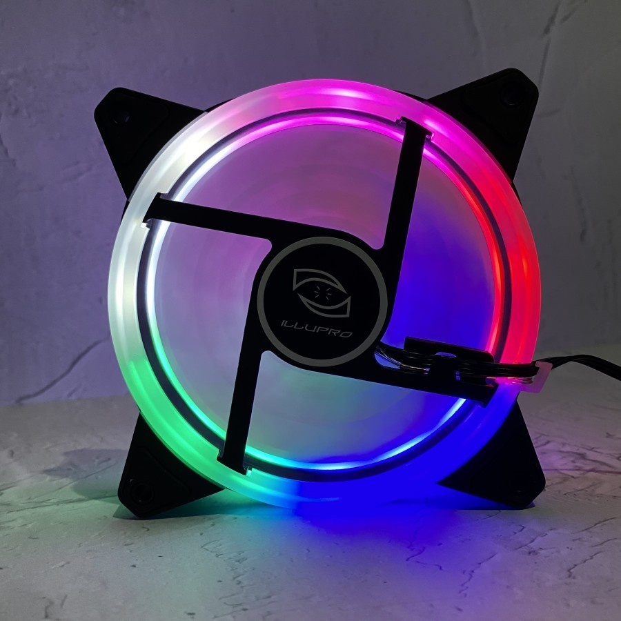 Illupro Saturn Dual Ring RGB Fan | Fan Casing 12 cm RGB | PC Fan Case