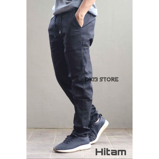Celana Panjang Pria Kolor/Rip Warna Hitam Original Gefaliano Size 28-38