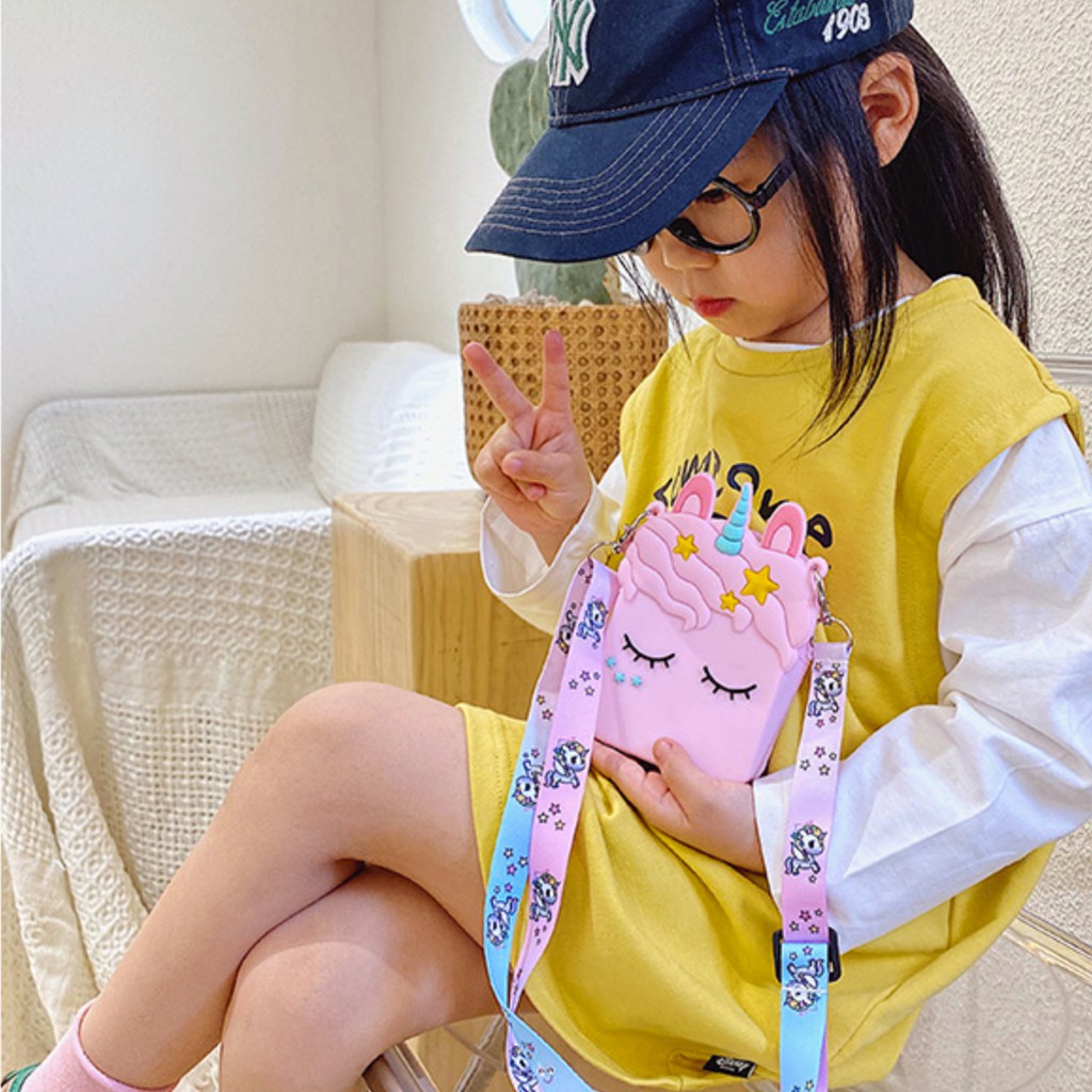 Tas Selempang Anak Rubber Jelly Karakter Buah avocado pineapple etc