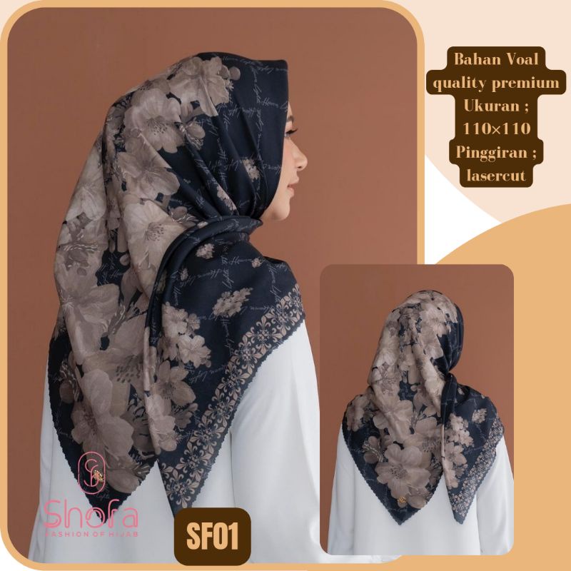outfit hijab Voal Motif Shofa fashion (Segiempat Motif Premium) vol .1