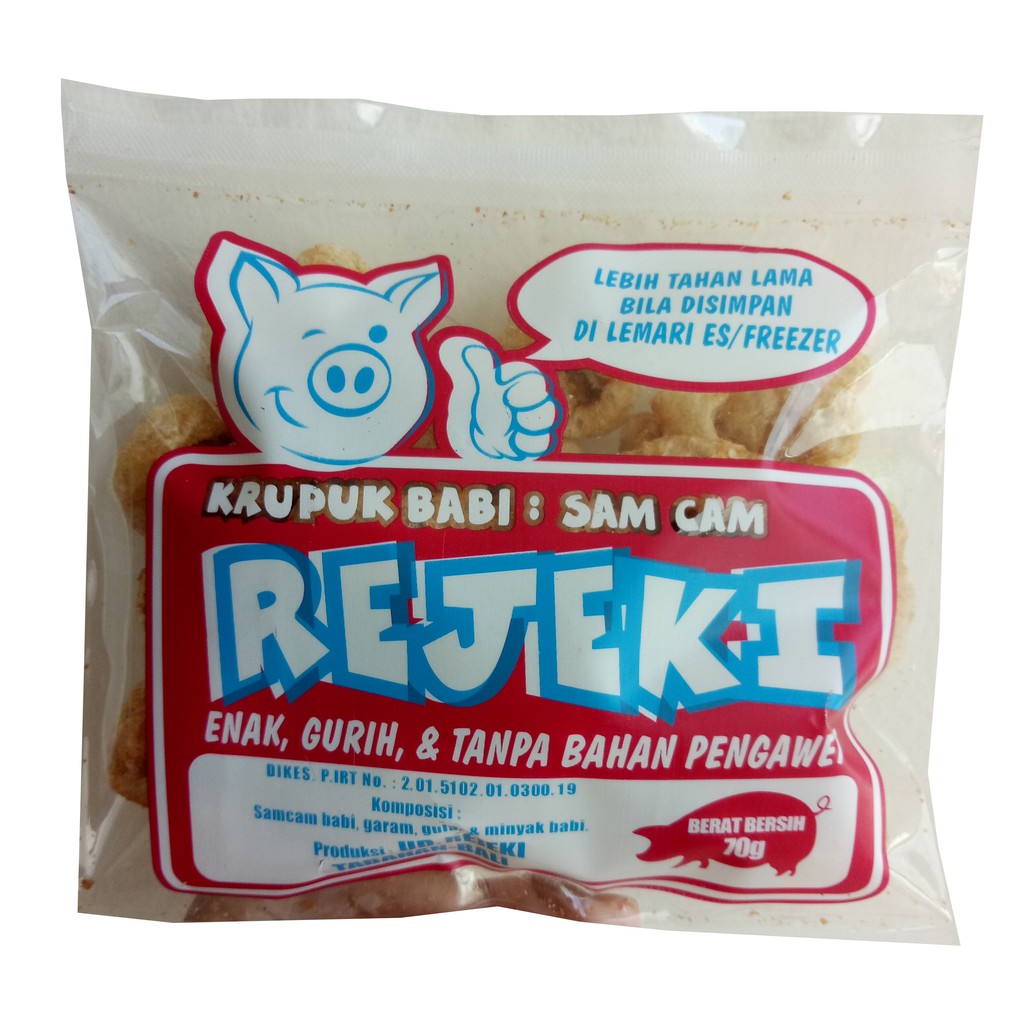 Kerupuk Rejeki 70gram krupuk Bali kulit samcam babi rambak