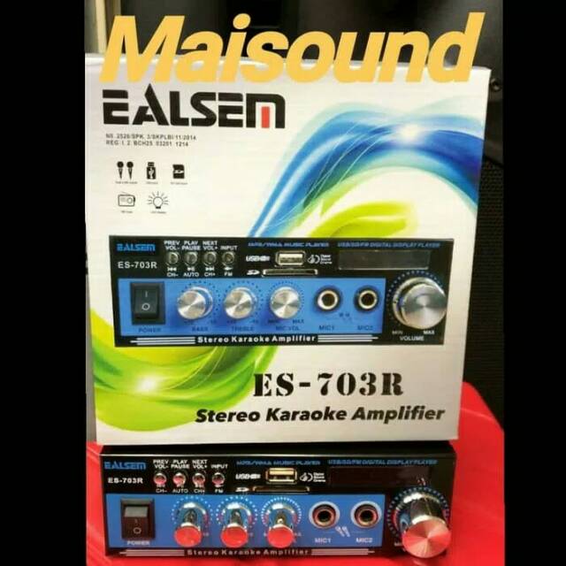Ampli Mini Ealsem ES 703R USB SD FM Amplifier ES703R 703 R
