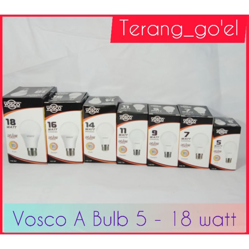 LED vosco A-Bulb 9 watt // 9 watt cahaya putih