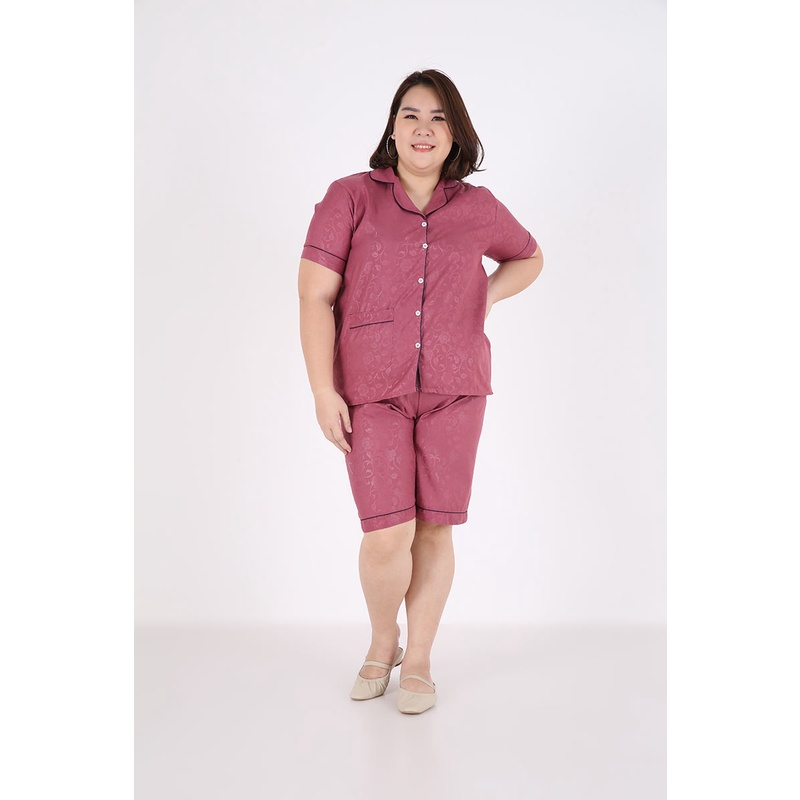 Sorabel - Piyama Set Wanita Avika Aviani Plain Long Pants Sleepwear M / One Size / Jumbo-Aviani Jumbo D.Pink