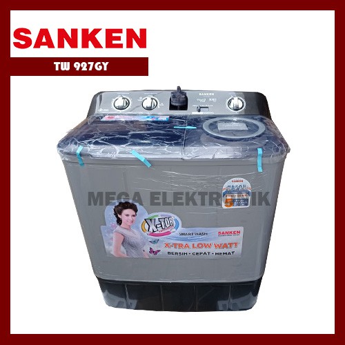 Sanken TW 927GY Mesin Cuci 2 Tabung Hijab Series Kapasitas 8 Kg Low WattT