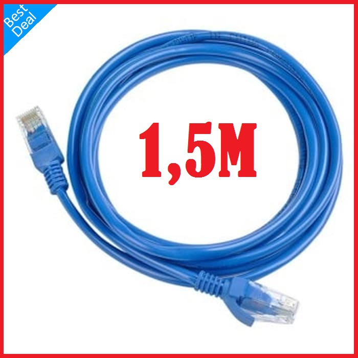 Kabel LAN UTP 1.5M RJ45 Cat5e 1.5 Meter Biru