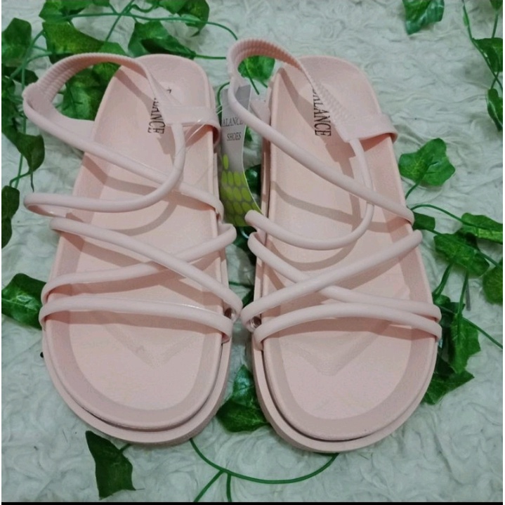 Sandal Jelly Tali Kecil Silang Bahan Tebal 1990-2