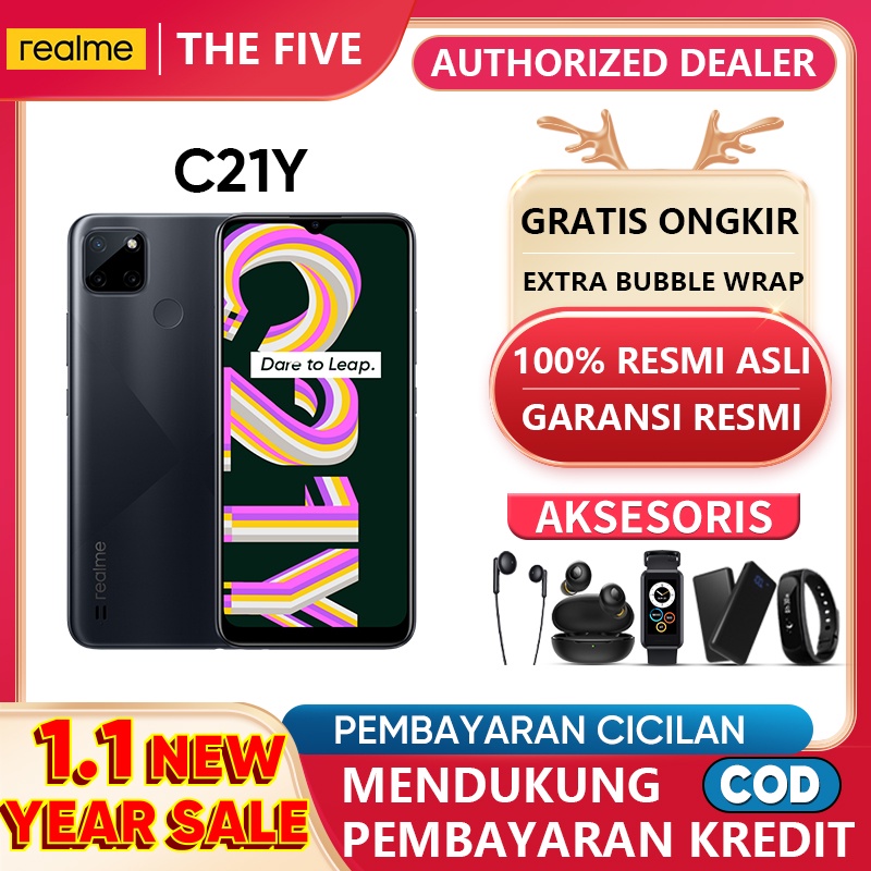 realme c21Y 4 64/HP realme C21Y 3 32GB,5000 mAh, 6.5
