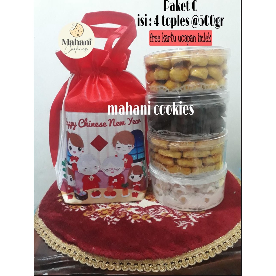 

Humpers Imlek Mahani Cookies Paket C isi 4 Topless @250gr Nastar Wisman Kastengel