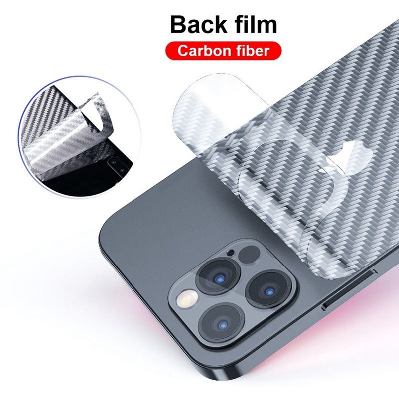 Film Pelindung Layar Transparan Carbon Fiber Untuk iPhone 13 12 Pro Max 12 Mini 11 Pro Max SE 2020 XR X XS Max 7 8 6 6s Plus