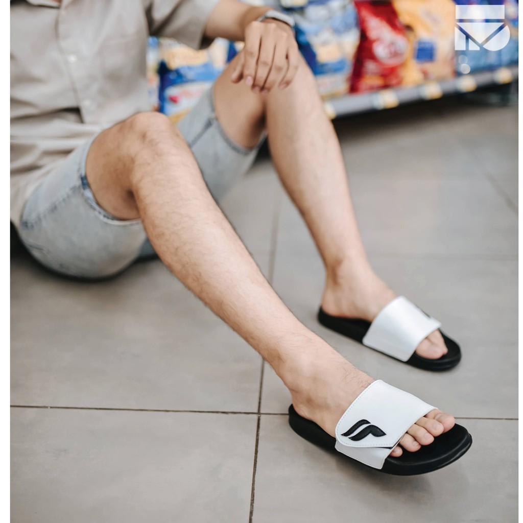 Sandal Slide Ori Ringan Slop Santai Simple Pria Men Sendal Footwear Lokal | Nexa White |FORIND FSTP