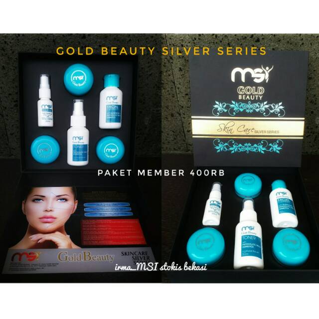 msi gold beauty silver series perawatan wajah komplit cream siang malam msi skincare msi shopee indonesia